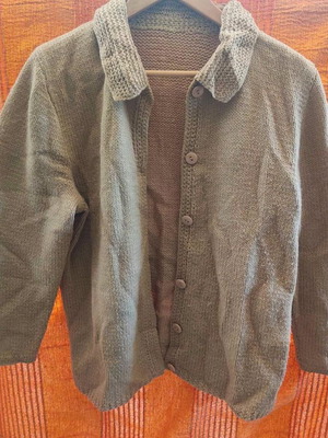 Handmade women's knitted cardigan used, size Medium, beige