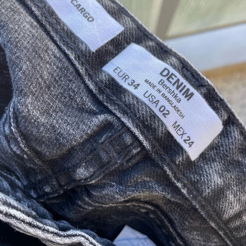 Cargo women's pants new, black denim, size 34