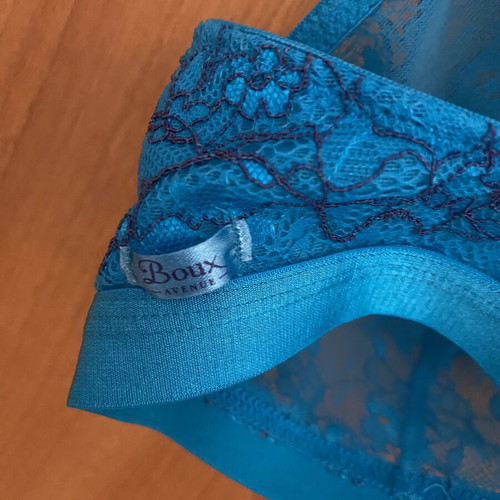 Boux Avenue lace bra new, turquoise with blue details, size 75/34DD