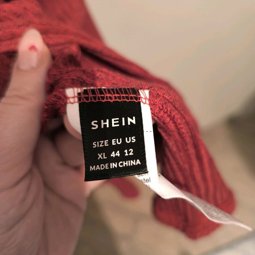 Shein elastic midi dress red new XL