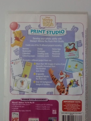 Winnie the Pooh Print Studio videogame used, PC