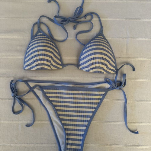 H&M bikini like new, blue and white striped