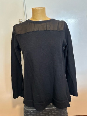 Black top with sheer details size S relaxed fit
