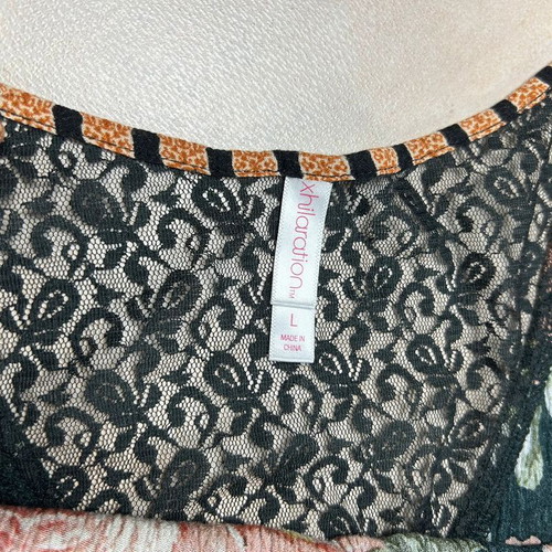 Xhilaration Floral Maxi Dress Lace Trim Boho Summer Size L Multicolor used