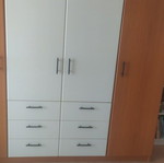 Custom four-door bakelite wardrobe with loft