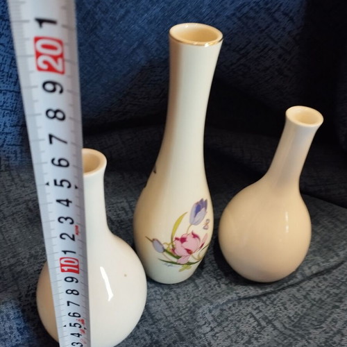 Decorative vases used, set of 3, can be used as candle holders