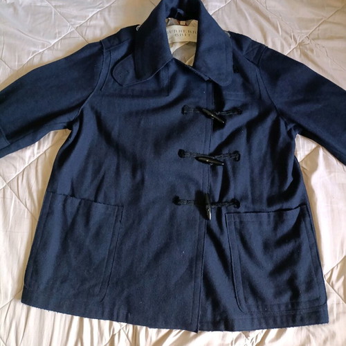Burberry Brit Navy Blue Montgomery Duffle Coat, wool & cashmere