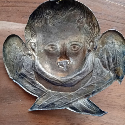 Metal votive offering in angel form, Italian