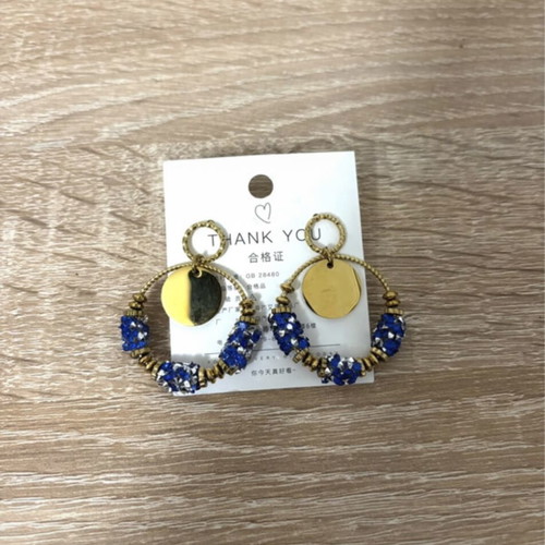 Blue and gold earrings like new