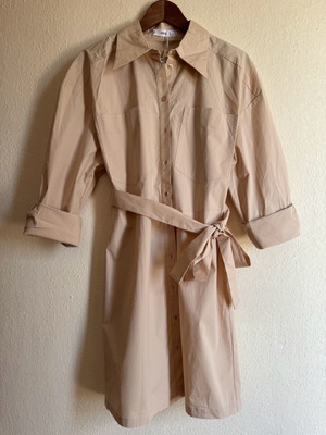 Mango dress new, cotton, beige, size L