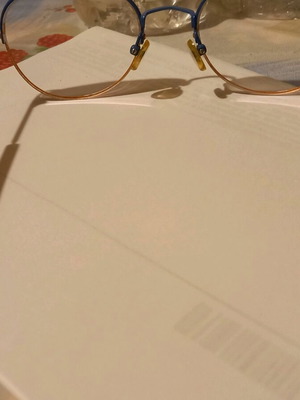 Prada blue eyeglass frame used with -3 diopter lenses