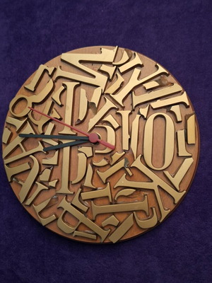 MDF wall clock with decorative elements new, analog