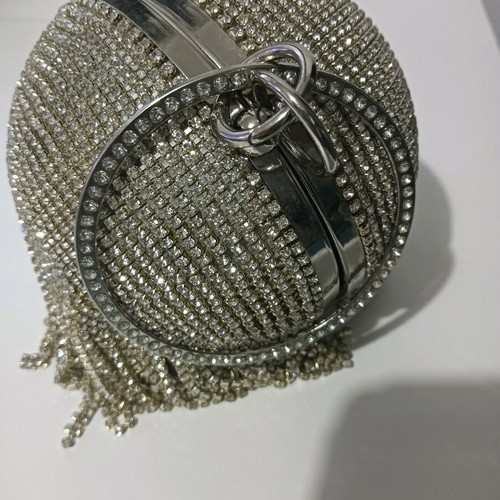 Evening handbag gray like new with strass