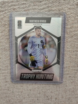 2026 Panini Prizm FIFA World Cup Mathew Ryan Trophy Hunting Silver Wave Prizm card like new