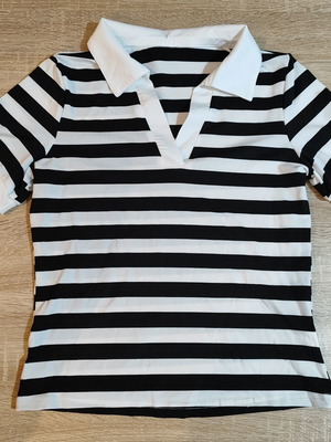 Vintage women's polo top XS black and white used