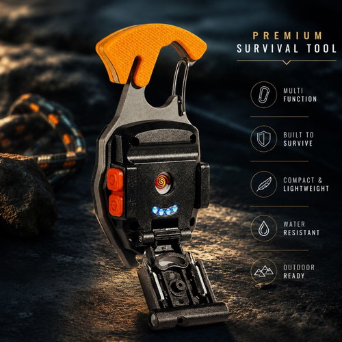 Survival ring flashlight multitool new, ultimate gadget