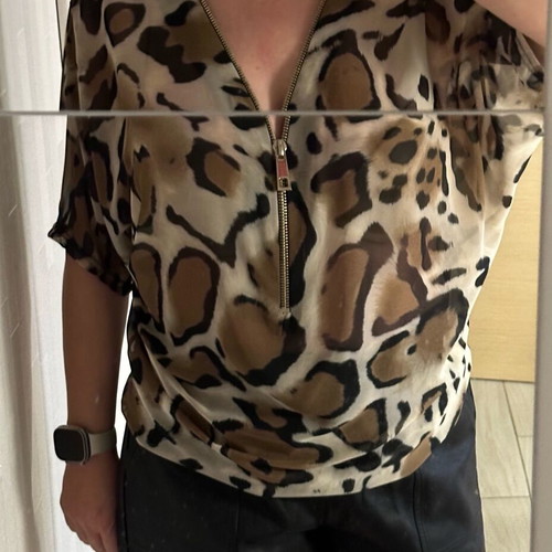 Matis Sheer Shirt Black and Beige Like New