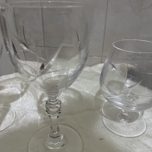 Crystal glasses new, set of 24 with delicate design