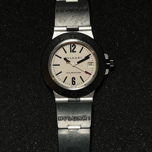 Bvlgari Aluminium AL38A watch used, unisex, black and white