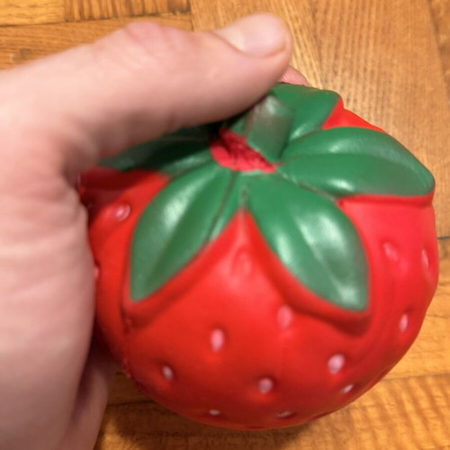 Strawberry-shaped stress relief sponge used with minor defect