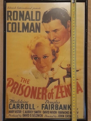 The Prisoner of Zenda Movie Poster framed with glass used