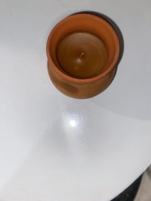 Ceramic clay candle jar