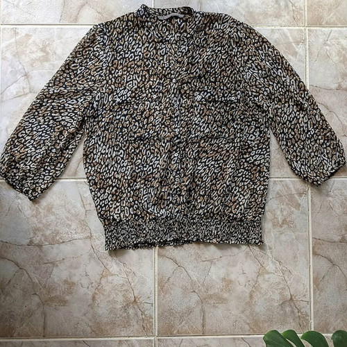 Zara Basic leopard print blouse like new, multicolor, size L