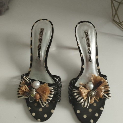 Roberto Botella mules leather used, size 37.5/38, black