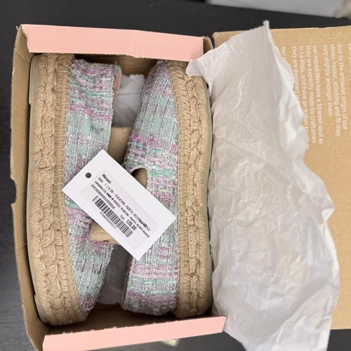 Manebí Pastel Tweed Espadrilles Size 40 with Box