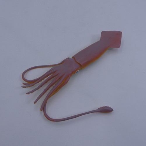 Pink Squid Toy Calamari figure used, plastic toy 5.5"