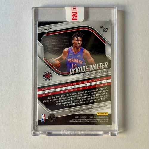 2024-25 Panini Prizm Black Ja'Kobe Walter Autograph Silver Prizm RC card new