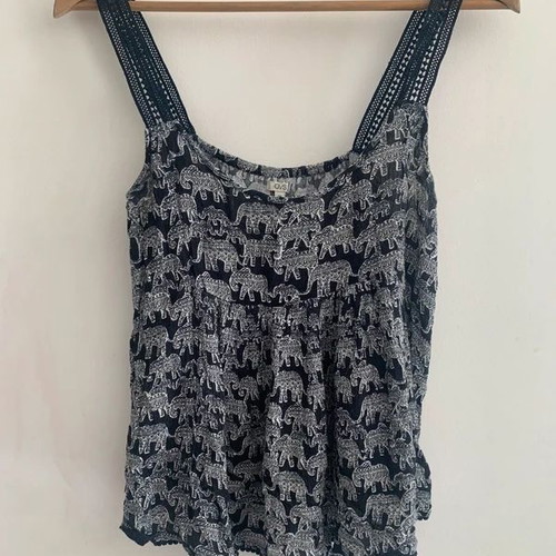 Ovs Fashion blouse used, size M, black and white, longer front