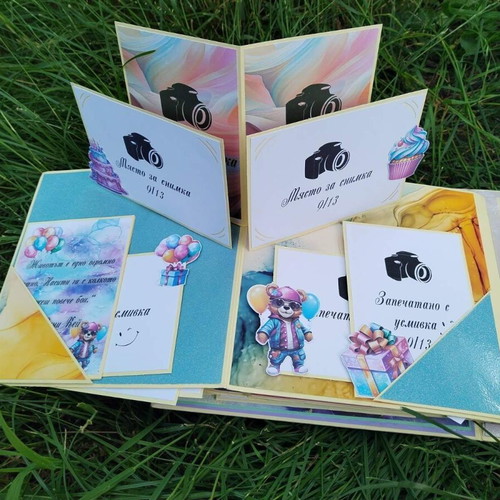 Handmade scrapbook album with pop-up elements "My Unforgettable Birthday" new