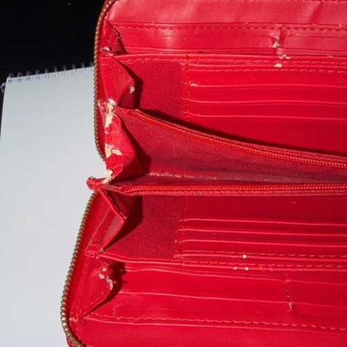 Valentino wallet used, red