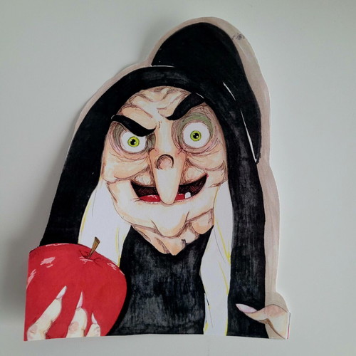 Handmade Disney old witch sticker new