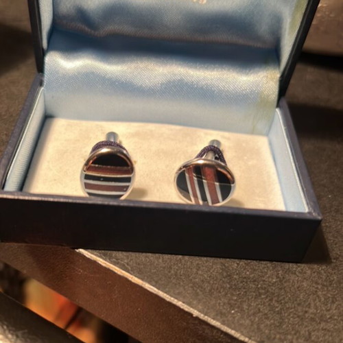 Cufflinks with Brown and Black Enamel used