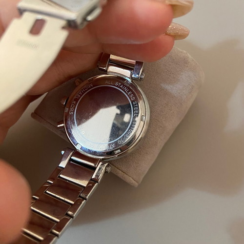 Michael Kors MK5353 Silver Watch with Zirconia Chronograph and Date