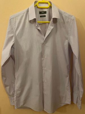 Boss cotton men's shirt like new, soft lilac-purple, size S
