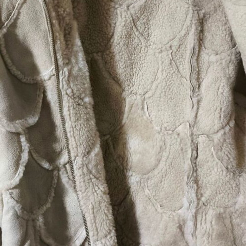 Sheepskin coat used, size M, beige