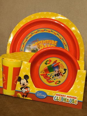 Mickey Mouse plastic kids' dinner set new