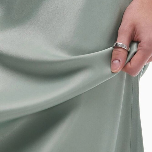 Topshop Satin 2 Piece Co-Ord Set Summer Khaki Sage Green