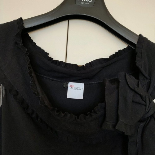Red Valentino black off shoulder dress with bow used, size L