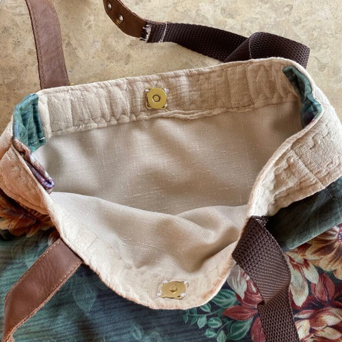 Handmade Boho shoulder bag like new, multicolored green