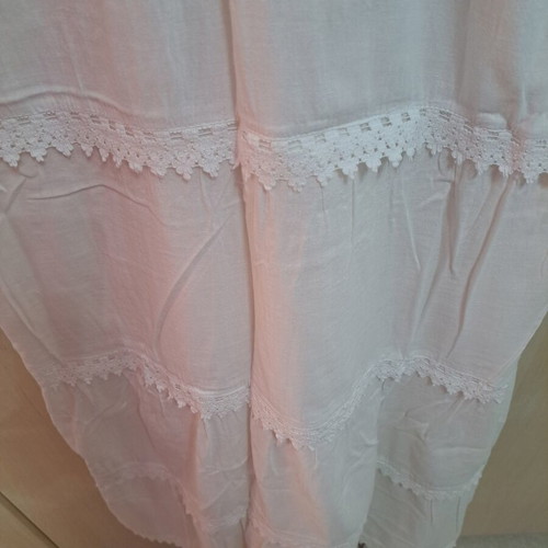 Women's long white dress with lace straps and lining