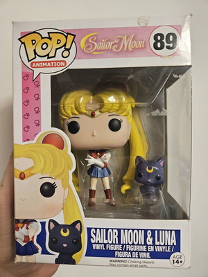Sailor Moon & Luna Funko Pop #89 used with box and minor damage