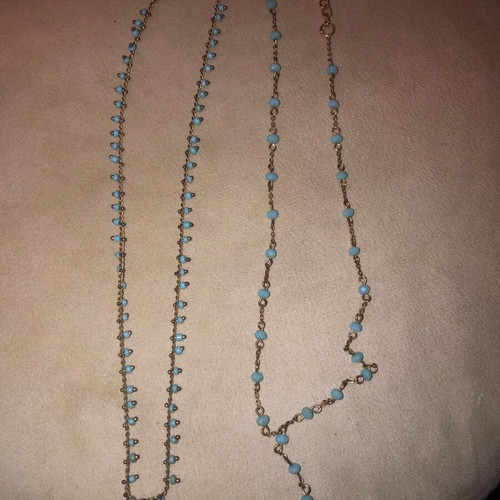 Necklaces with turquoise beads, like new, set of 2