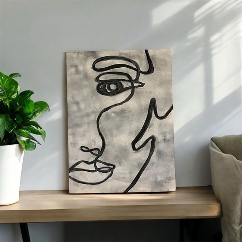 Minimal Face Painting New On Canvas 30x40 Cm