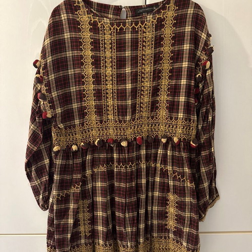 Zara dress size M used, brown boho style