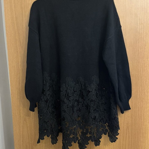 TMG Fashion black asymmetrical blouse with lace L/XL like new