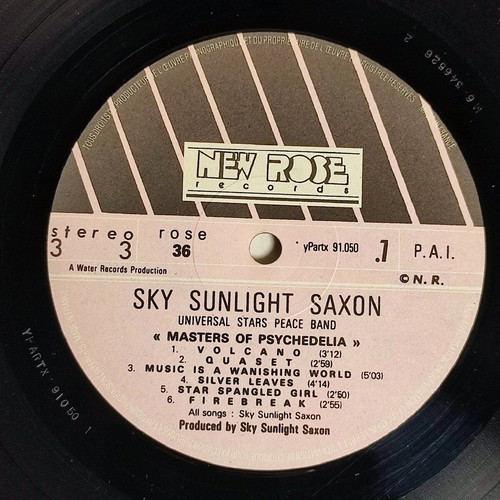 Sky Sunlight Saxon Universal Stars Peace Band Masters Of Psychedelia vinyl like new, rock